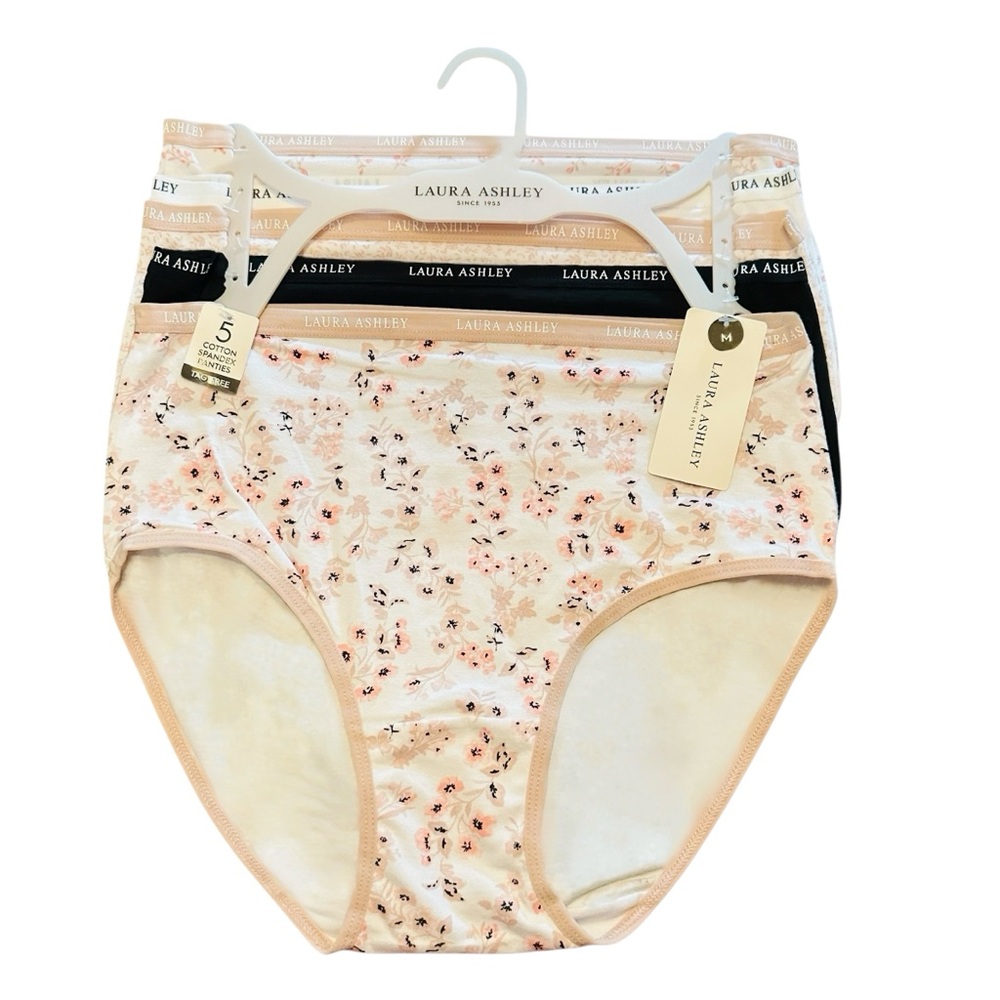 Laura Ashley 5 Pack Cotton Spandex Underwear Panties NWT sz Medium